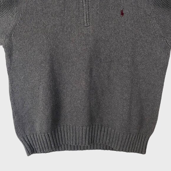 Polo By Ralph Lauren Estate-Rib Half-Zip Gray Men's XXL Knit Pullover Sweater - Picture 7 of 11
